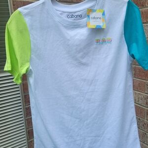 Crown & Ivy White and Green Short Sleeve Tee